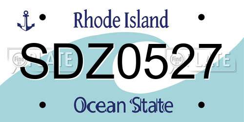 SDZ0527 Rhode Island License Plate