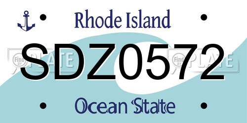 SDZ0572 Rhode Island License Plate