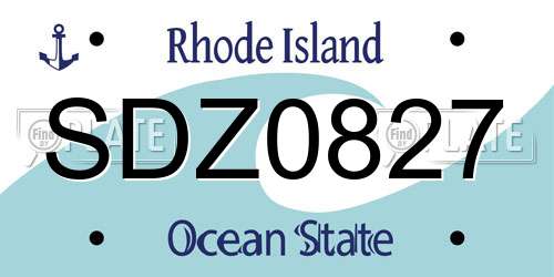 SDZ0827 Rhode Island License Plate