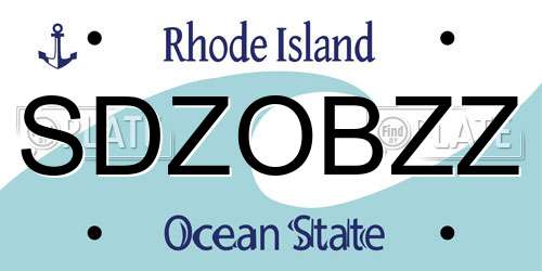 SDZOBZZ Rhode Island License Plate