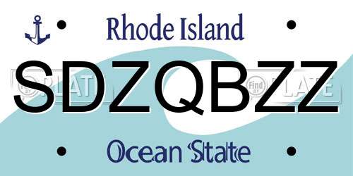 SDZQBZZ Rhode Island License Plate