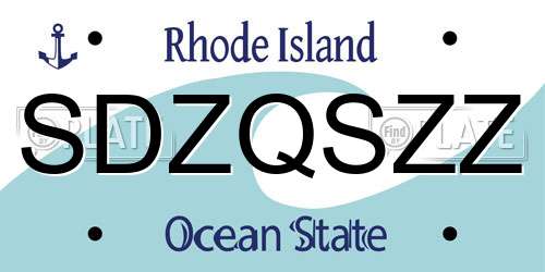 SDZQSZZ Rhode Island License Plate
