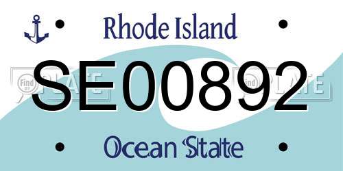 SE00892 Rhode Island License Plate