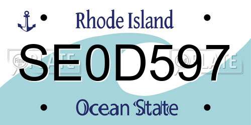 SE0D597 Rhode Island License Plate