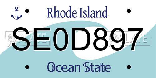 SE0D897 Rhode Island License Plate