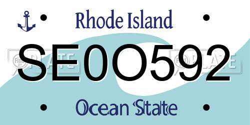 SE0O592 Rhode Island License Plate