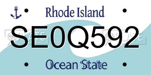 SE0Q592 Rhode Island License Plate