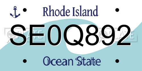 SE0Q892 Rhode Island License Plate