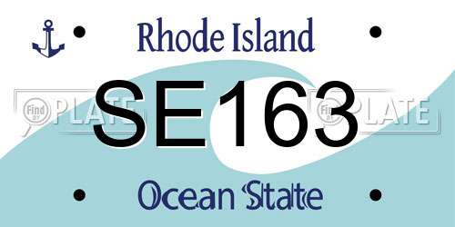 SE163 Rhode Island License Plate