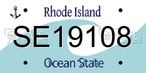 SE19108 Rhode Island License Plate