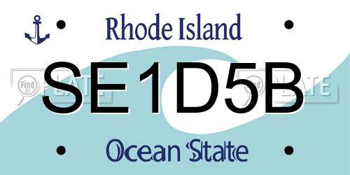 SE1D5B Rhode Island License Plate