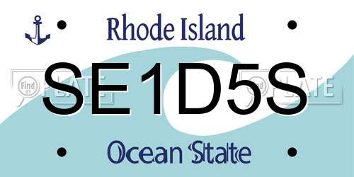 SE1D5S Rhode Island License Plate