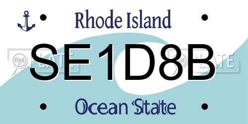 SE1D8B Rhode Island License Plate