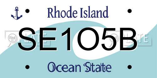 SE1O5B Rhode Island License Plate