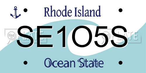 SE1O5S Rhode Island License Plate
