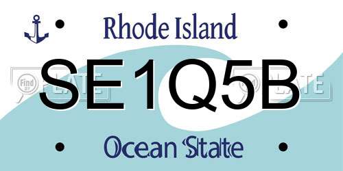 SE1Q5B Rhode Island License Plate