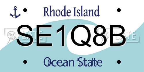 SE1Q8B Rhode Island License Plate
