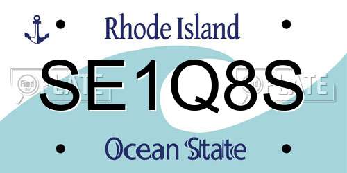 SE1Q8S Rhode Island License Plate