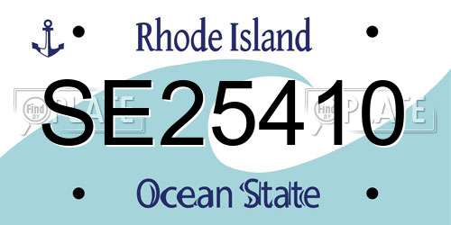 SE25410 Rhode Island License Plate