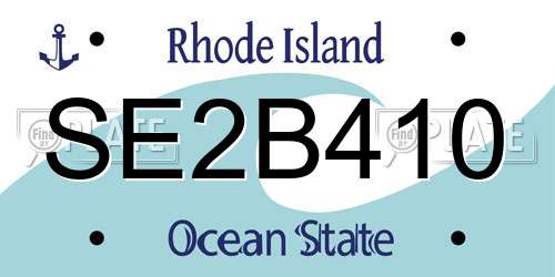 SE2B410 Rhode Island License Plate