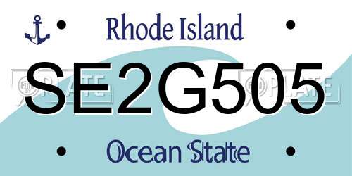 SE2G505 Rhode Island License Plate