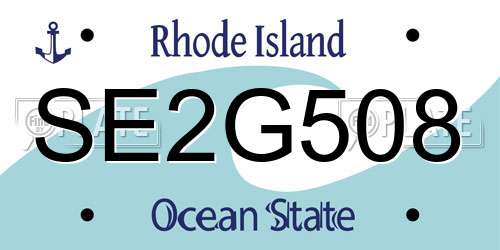 SE2G508 Rhode Island License Plate