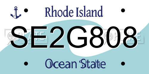SE2G808 Rhode Island License Plate