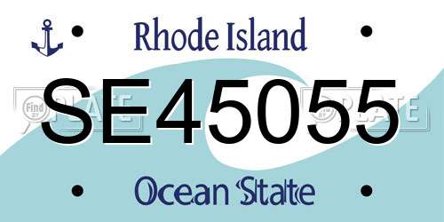 SE45055 Rhode Island License Plate