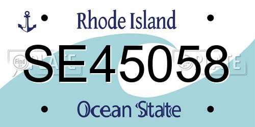 SE45058 Rhode Island License Plate