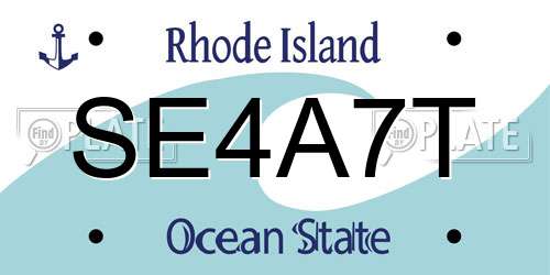 SE4A7T Rhode Island License Plate