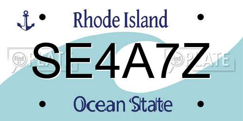 SE4A7Z Rhode Island License Plate