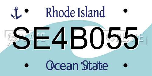 SE4B055 Rhode Island License Plate