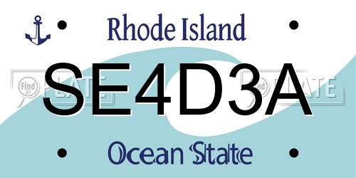 SE4D3A Rhode Island License Plate