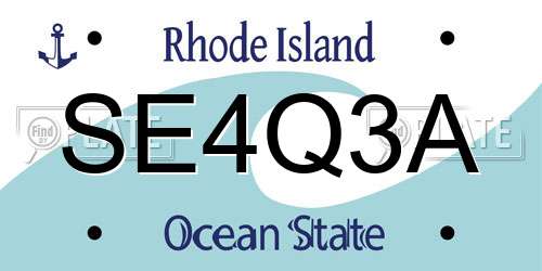 SE4Q3A Rhode Island License Plate