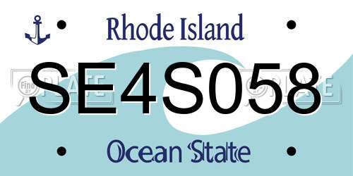 SE4S058 Rhode Island License Plate