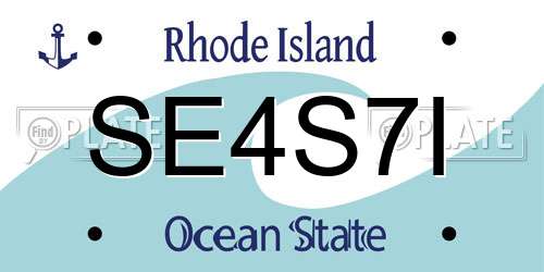 SE4S7I Rhode Island License Plate