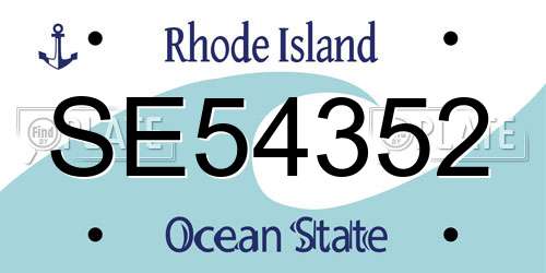 SE54352 Rhode Island License Plate
