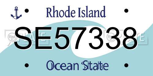 SE57338 Rhode Island License Plate