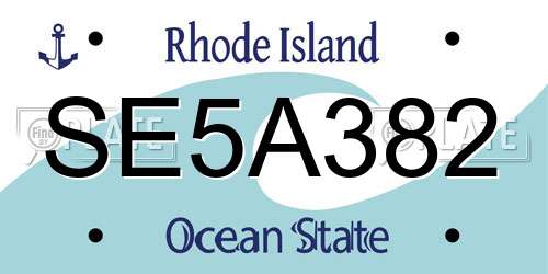 SE5A382 Rhode Island License Plate