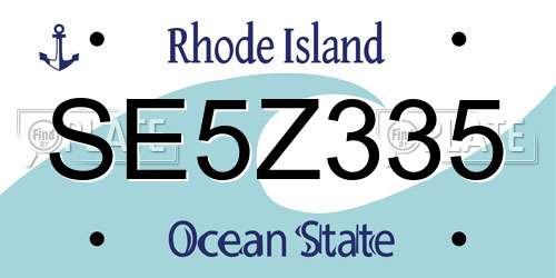 SE5Z335 Rhode Island License Plate