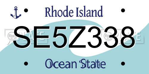SE5Z338 Rhode Island License Plate