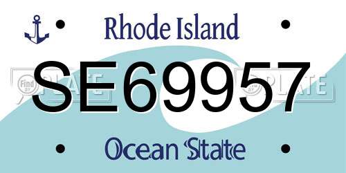 SE69957 Rhode Island License Plate