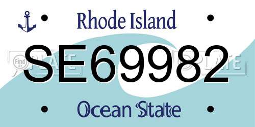 SE69982 Rhode Island License Plate