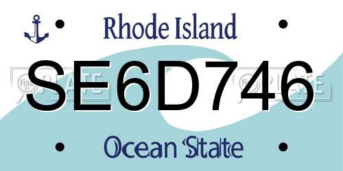 SE6D746 Rhode Island License Plate
