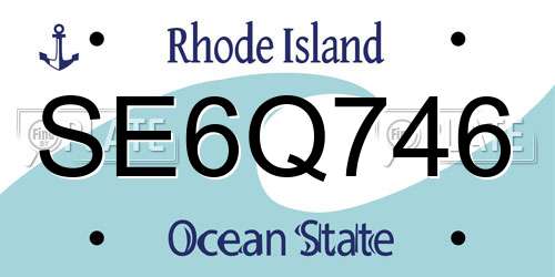 SE6Q746 Rhode Island License Plate