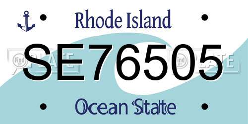 SE76505 Rhode Island License Plate
