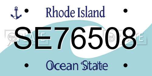 SE76508 Rhode Island License Plate