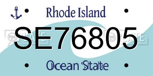 SE76805 Rhode Island License Plate