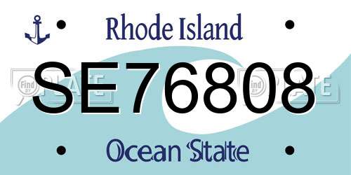 SE76808 Rhode Island License Plate