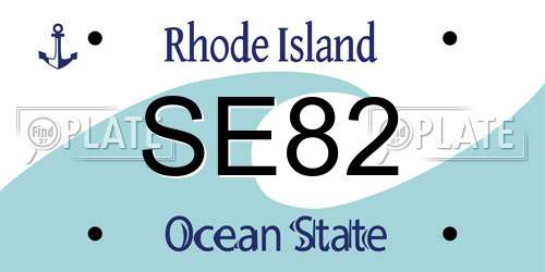 SE82 Rhode Island License Plate